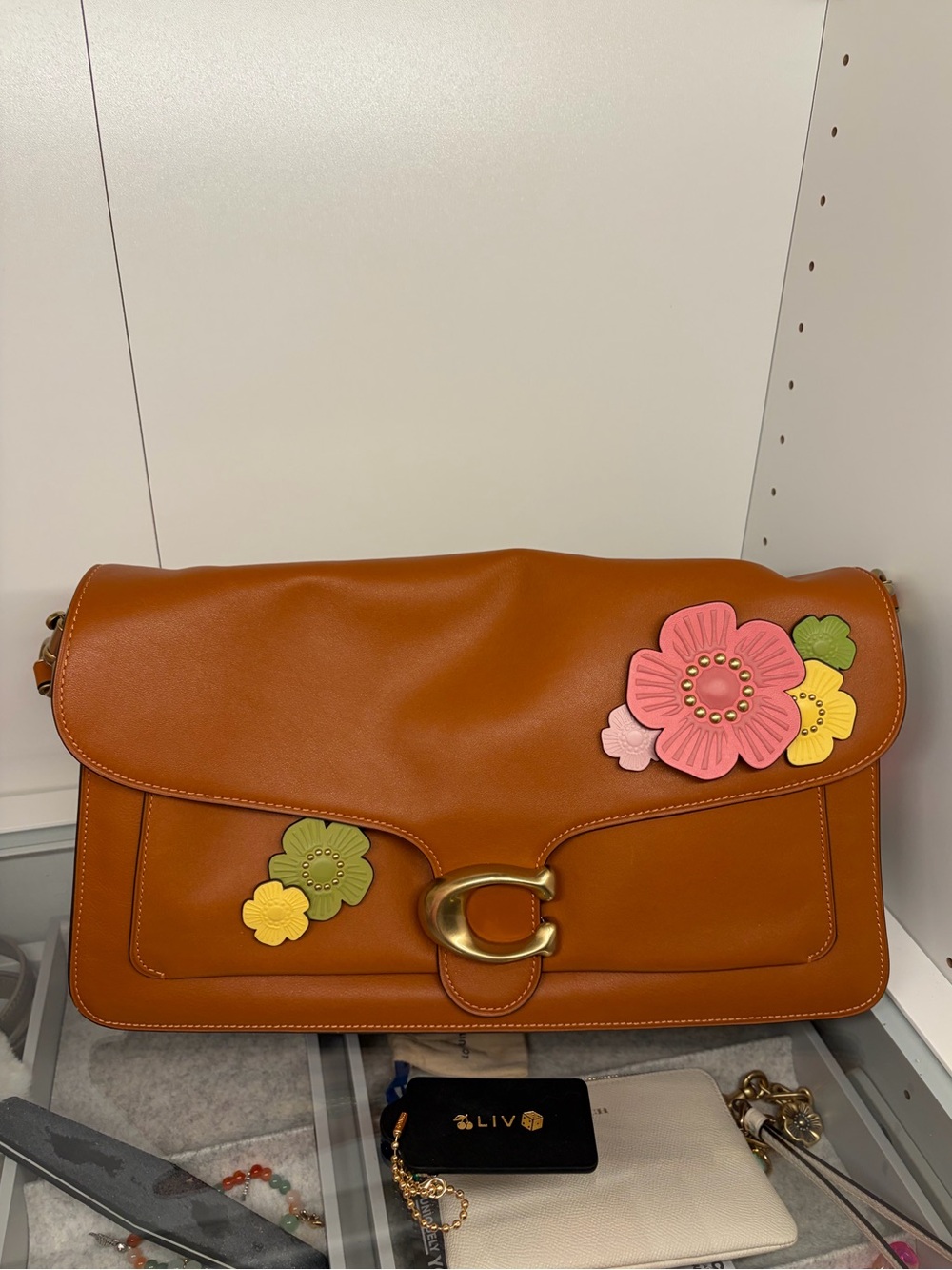 Coach Tabby 36 Coach Create with Tea Roses Oversized Clutch & Shoulder Bag